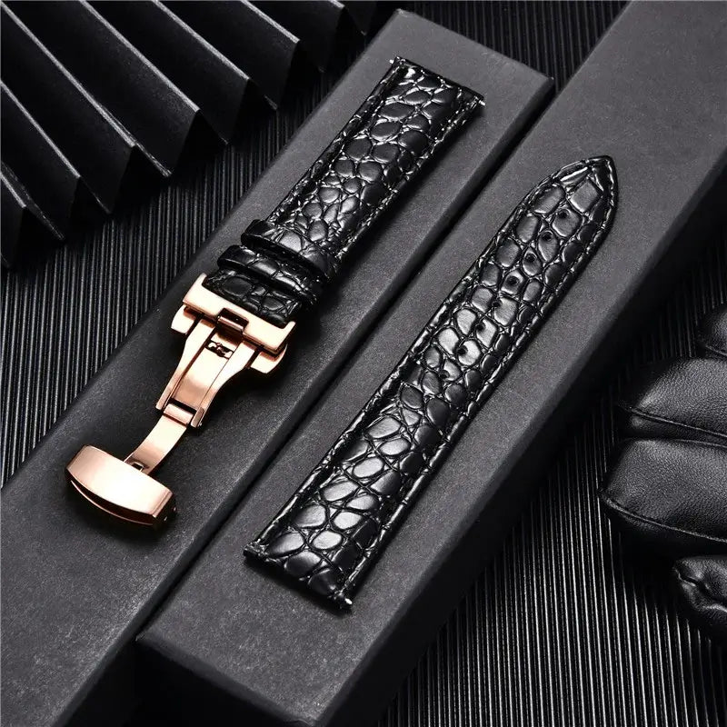 Bracelet en cuir de crocodile pour Samsung Galaxy Watch