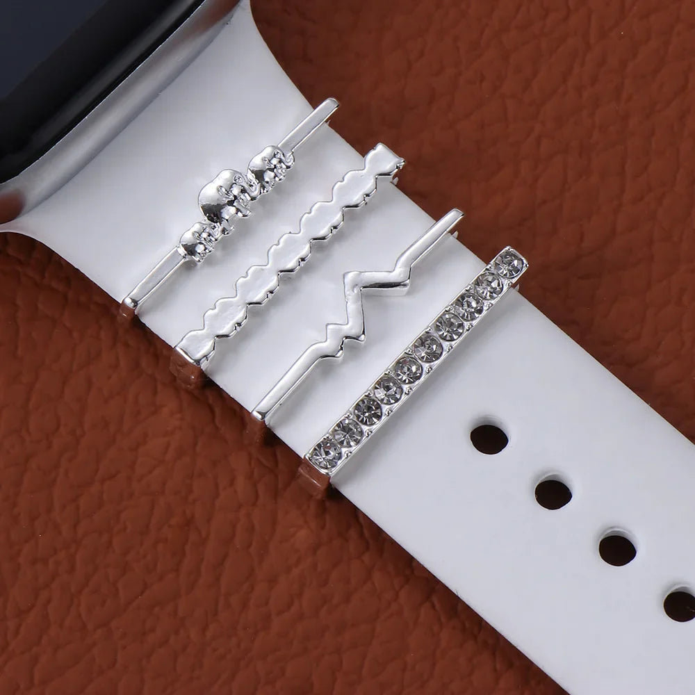 Breloques décoratives en métal pour bracelets d'Apple Watch