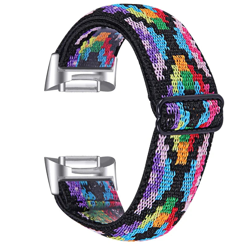 Fitbit Charge 6 5 Nylonarmband – Elastisches Sport-Stoff-Design