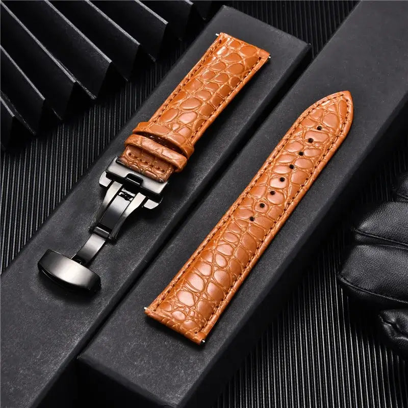 Bracelet en cuir de crocodile pour Samsung Galaxy Watch