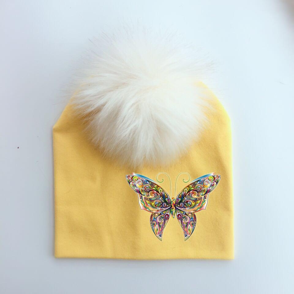 Fashion Baby Cap With Butterfly Toddlers Infant Bonnet Baby Hat For Boys and Girls Travel Hat Cap