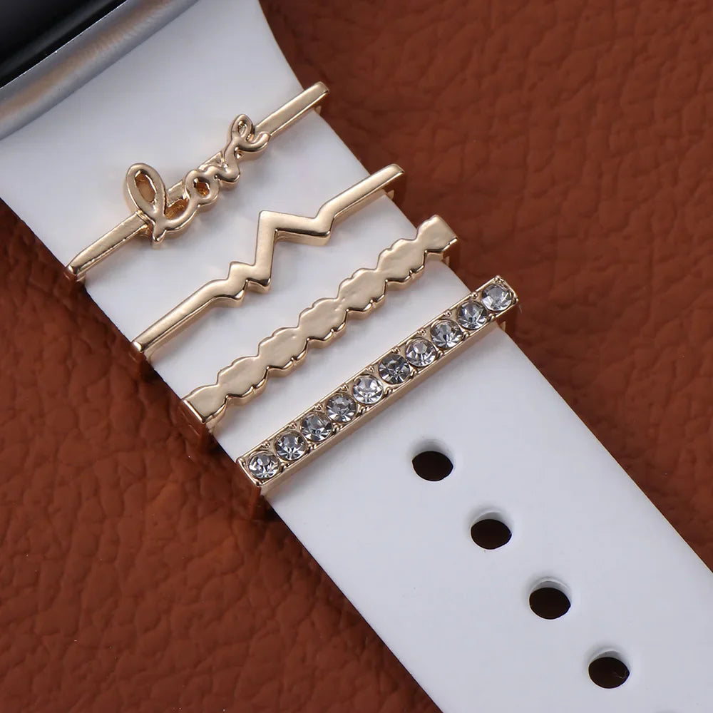 Breloques décoratives en métal pour bracelets d'Apple Watch
