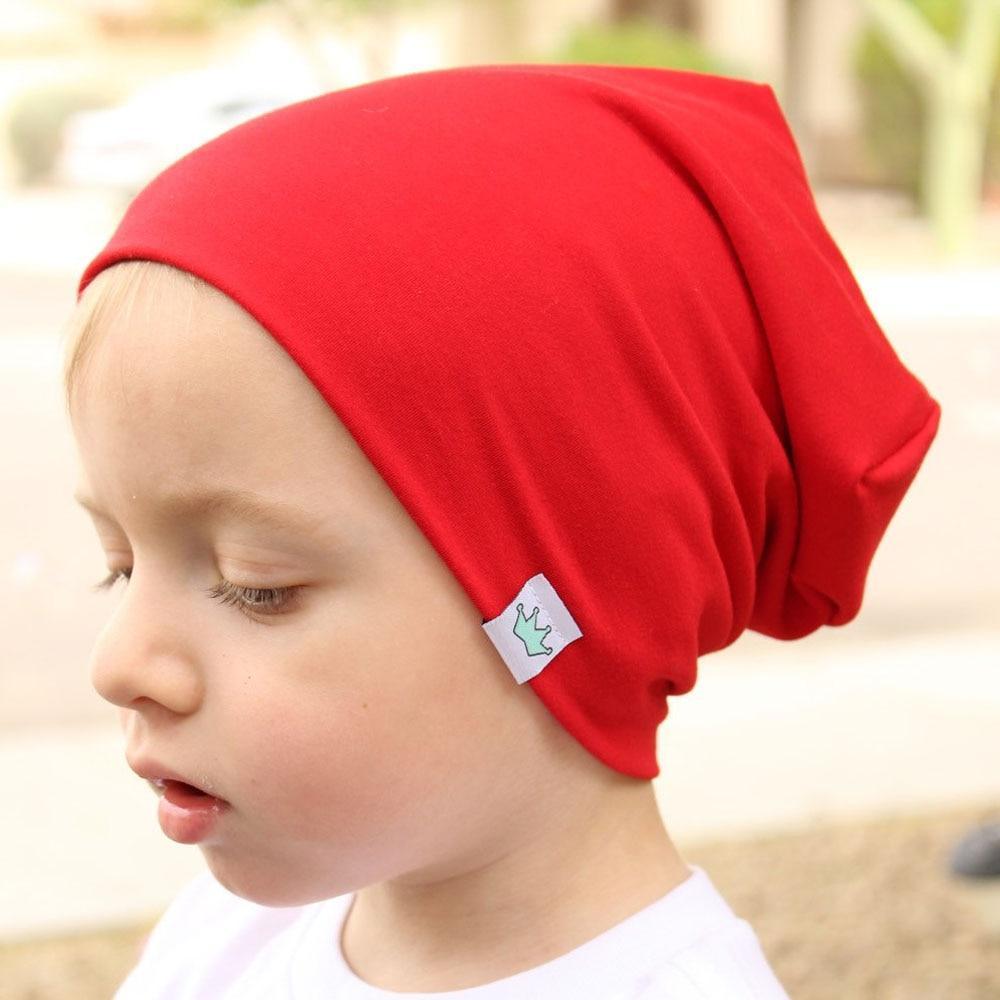 Cute Solid Knitted Cotton Hats Cap for Newborn Baby Autumn Winter Warm Style Caps for Boys