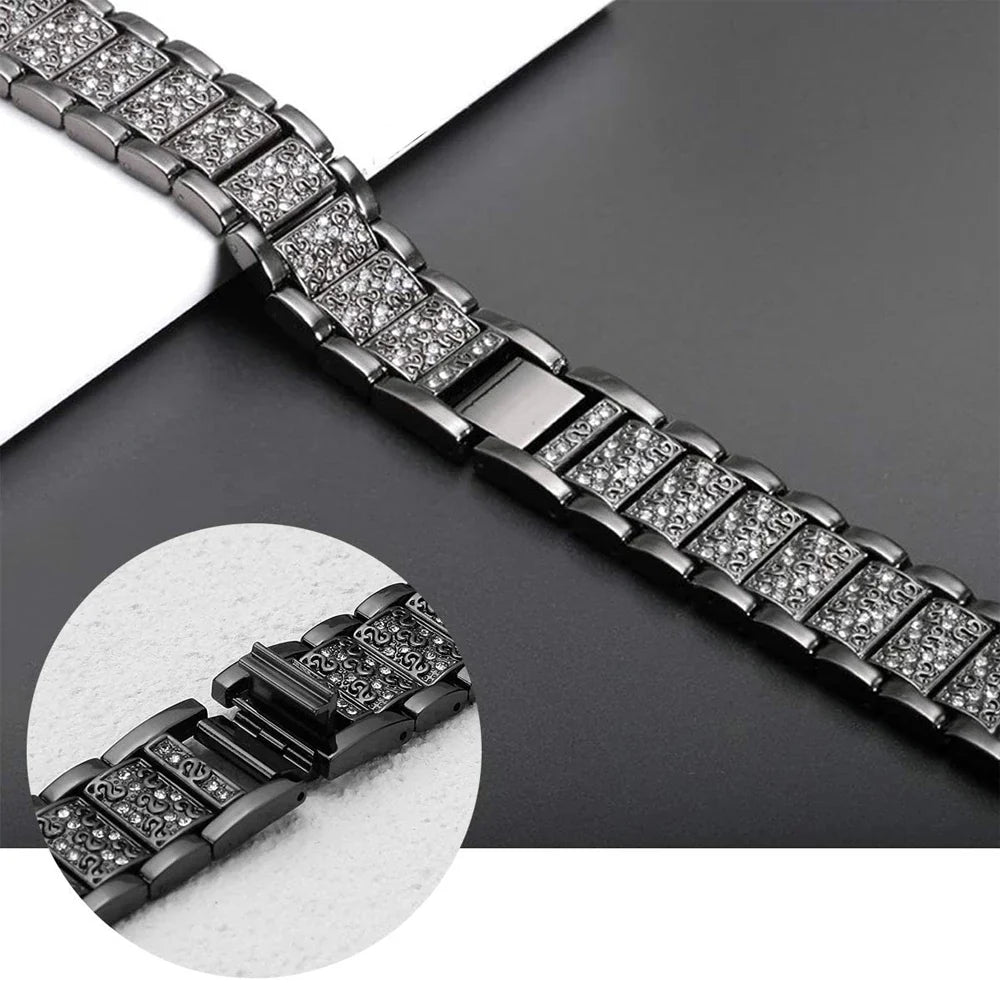 Fitbit Charge 6, 5, 4, 3 Metallband Luxus Strass-Armband