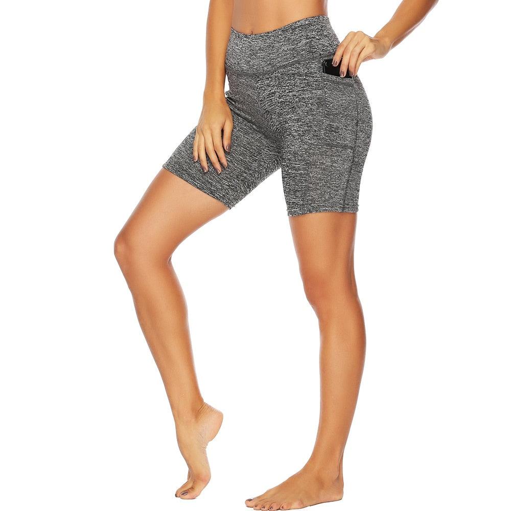 Casual Women's Yoga Pants Gym Fitness Sports Cropped Leggings Pocket Slim Pants Female Solid Color Women's Seamless Scrunch Legging Workout Leggings For Women Lift Tight Gym Yoga Home Pants