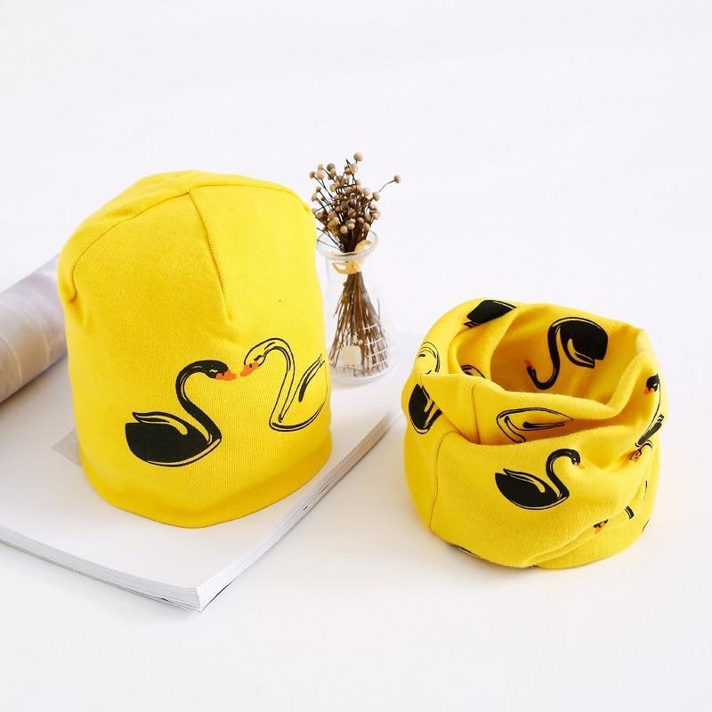 Star Print Cotton Hat And Scarf  Baby Beanie Kids Caps Children's Accessories For Boys and Girls