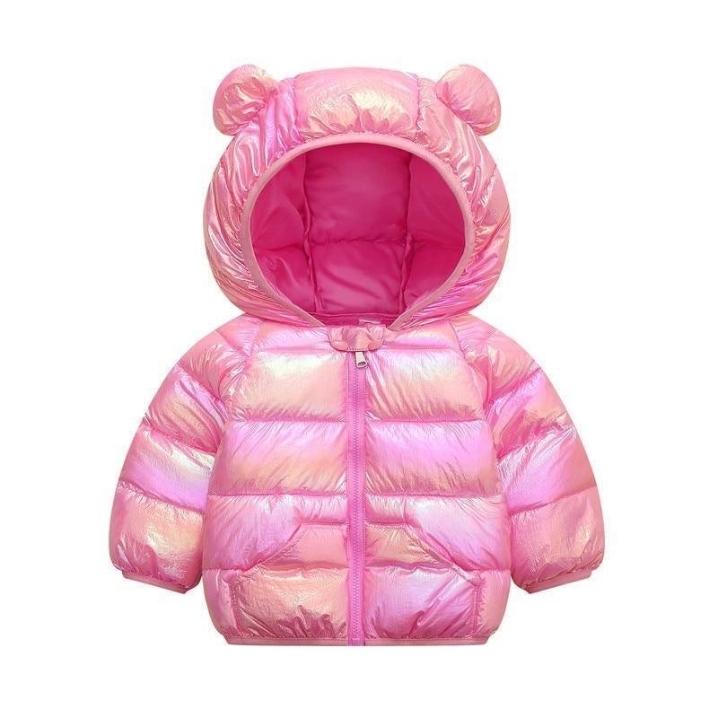 Shiny Toddler Baby Warm Hooded Coat Winter Outerwear Infant Clothes Cute Jacket Baby Clothes For Girls