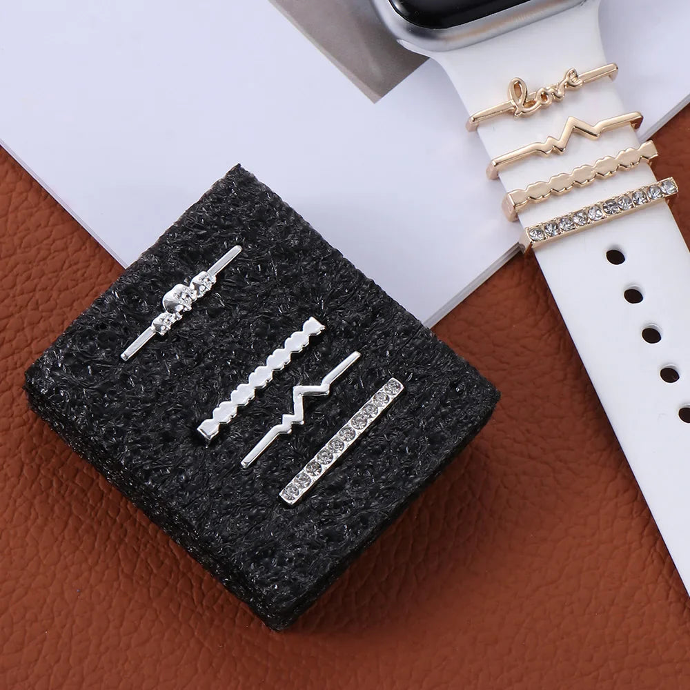 Breloques décoratives en métal pour bracelets d'Apple Watch