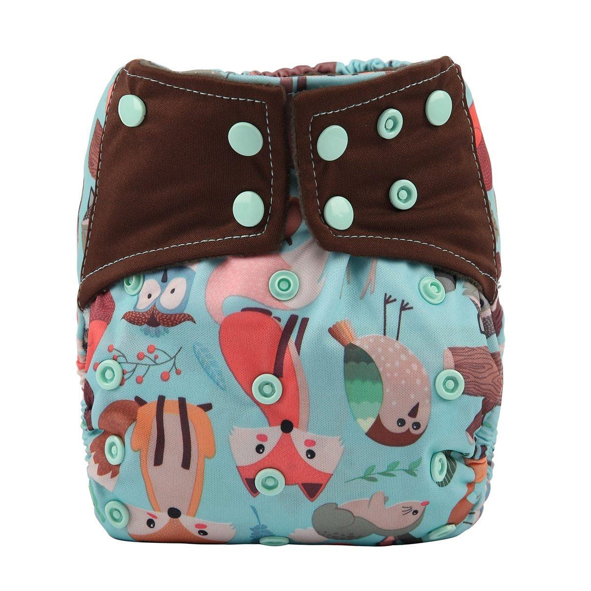 Luxury Charcoal Bamboo Baby Cloth Diaper Nappy Washable Reusable Double Gusset Square Tabs Nappies for Baby and Kids