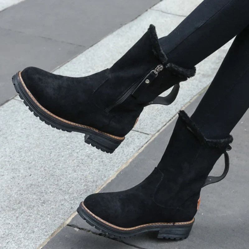 Women's Winter Fur-Lined Mid Calf Boots