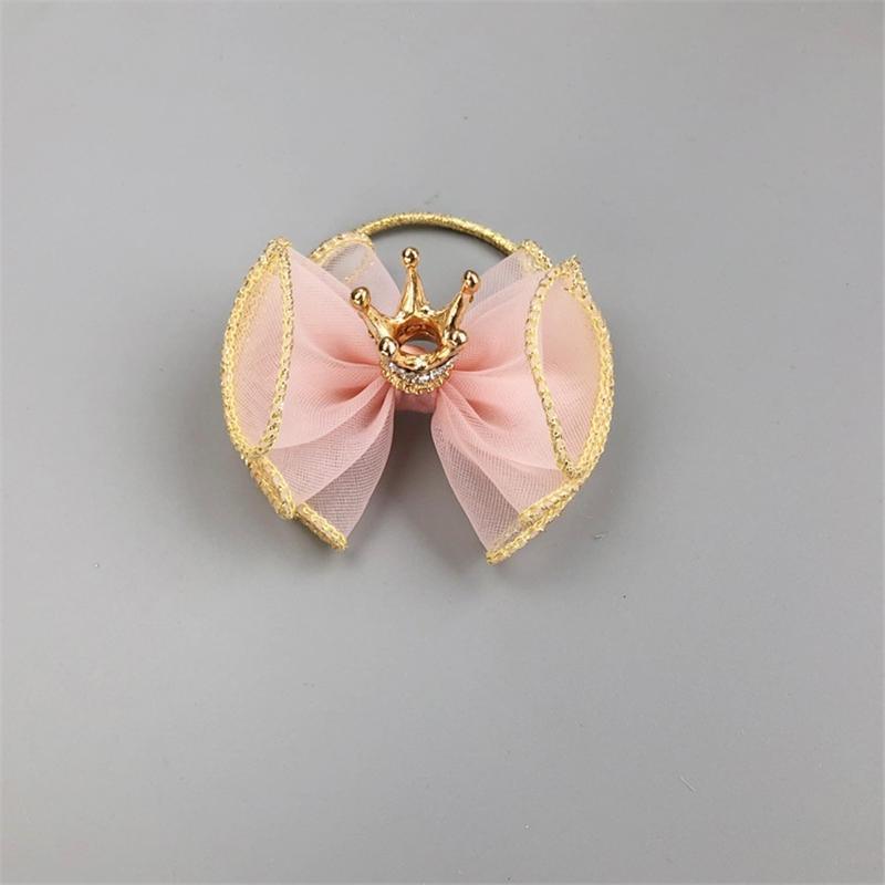 Luxury Modern Pearl Handmade Baby Girls Bowknot Crown Headband Lace Elastic Hair Band Bow For Girls Baby