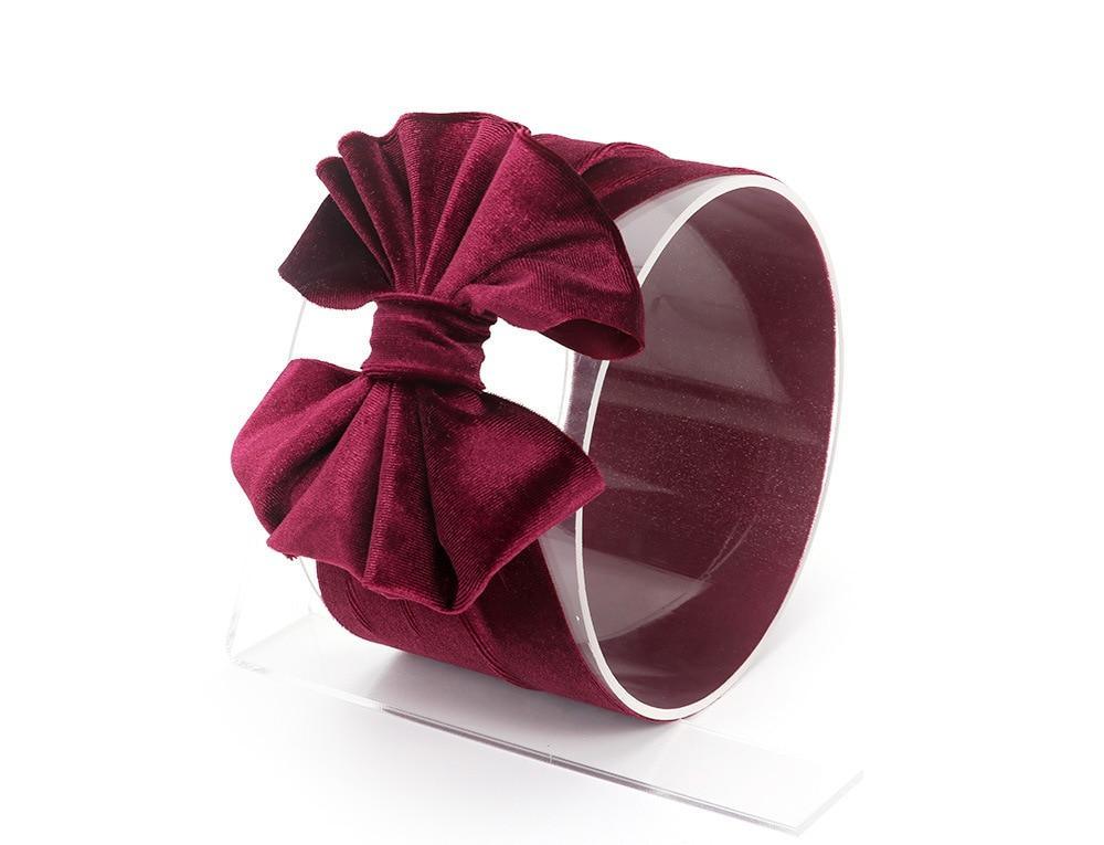 New Large Bow Baby Headband Velet Soft Bowknot Girl Accessories Hair Solid Messy Bows Toddler Headbands Baby Head Wraps Turban Big Bow for Girls
