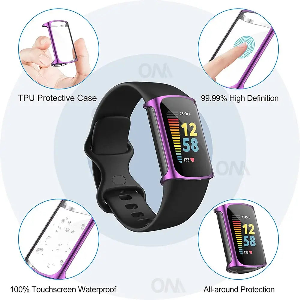 Étui de protection pour écran Fitbit Charge 5, 6, 3, 4 - Conception durable