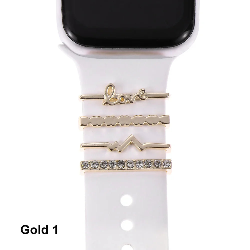 Breloques décoratives en métal pour bracelets d'Apple Watch