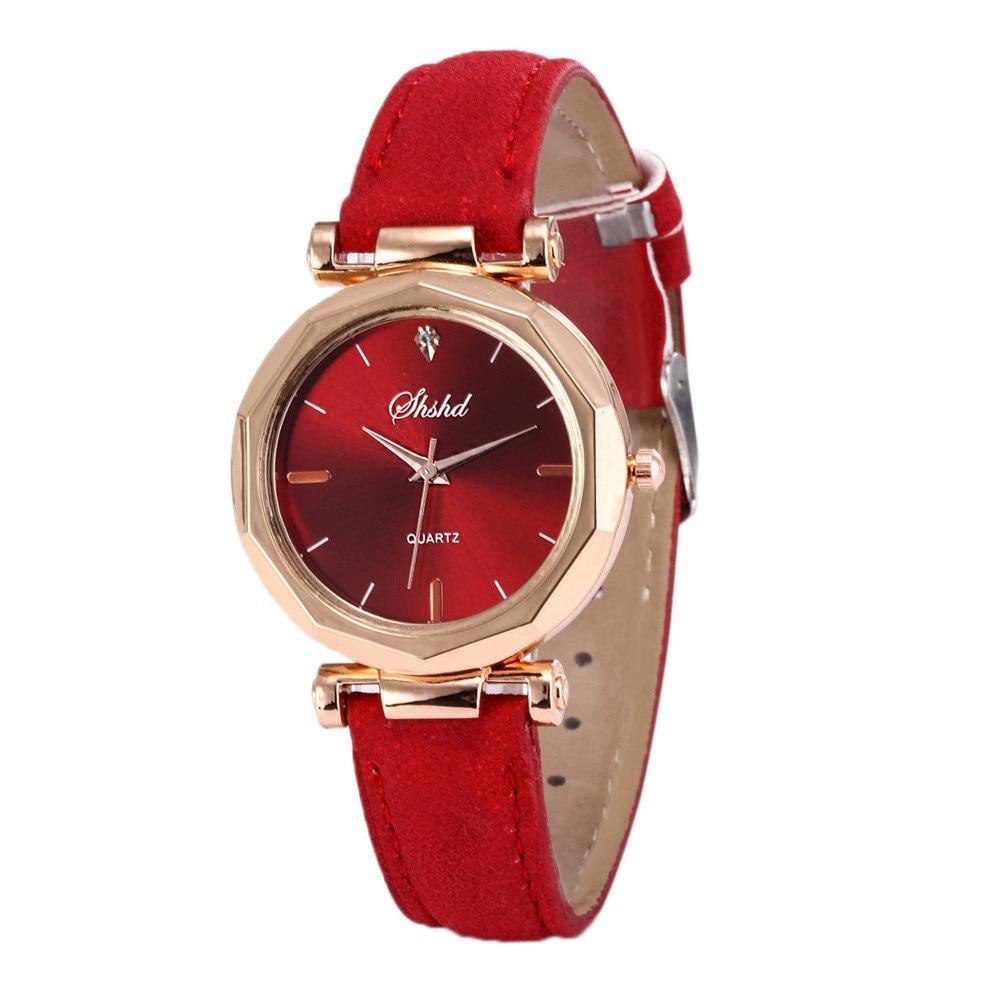 Women Watch Rhinestone Fashion Exquisite Women Leather Casual Watch Luxury Analog Quartz Crystal Wristwatch Bracelet Watch For Women and Girls