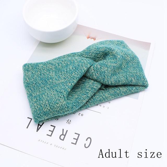 Handmade Baby Headband Women Girl Twisted Hair Band Kids Woolen Headwrap Toddler Turban Hair Accessories For Mother and Daughter