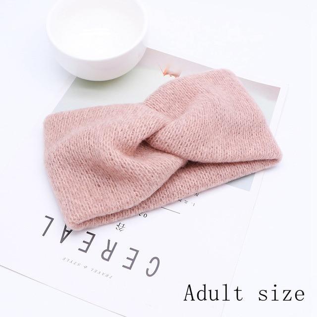 Handmade Baby Headband Women Girl Twisted Hair Band Kids Woolen Headwrap Toddler Turban Hair Accessories For Mother and Daughter