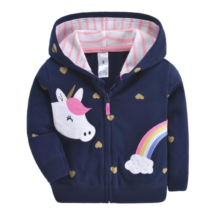Luxury Printed New Trend Newborn Baby Hooded  Cotton Sweater For Baby Girl/boys In Elegant Modern Luxury Style With Unicorn