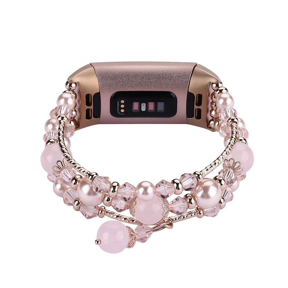 Bracelet perlé mode pour Fitbit Charge 6, 5, 4, 3