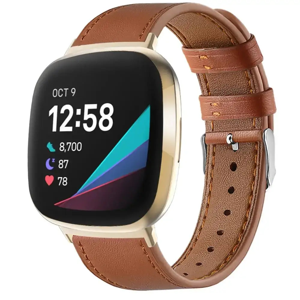 Bracelet en cuir Fitbit Versa et Sense - Conception élégante et durable