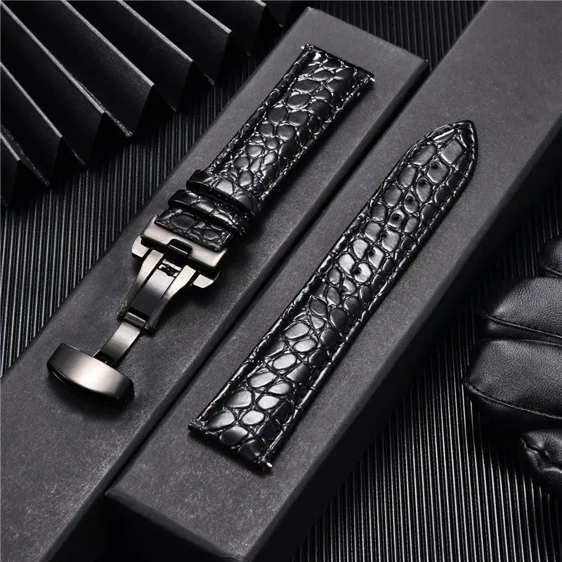 Bracelet en cuir de crocodile pour Samsung Galaxy Watch