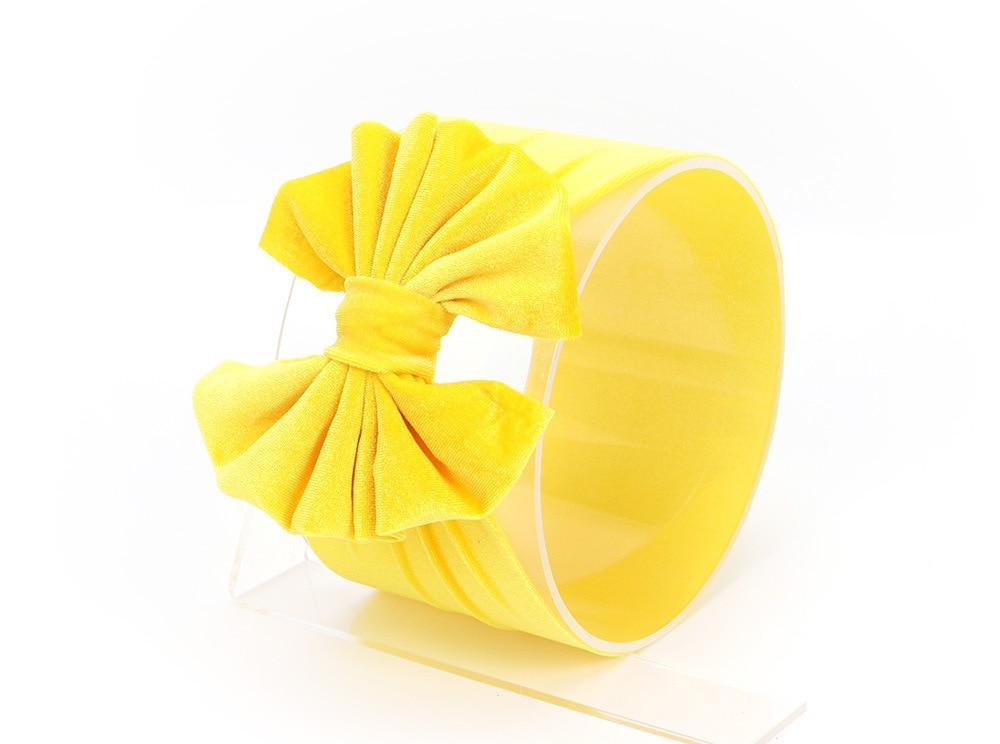 New Large Bow Baby Headband Velet Soft Bowknot Girl Accessories Hair Solid Messy Bows Toddler Headbands Baby Head Wraps Turban Big Bow for Girls