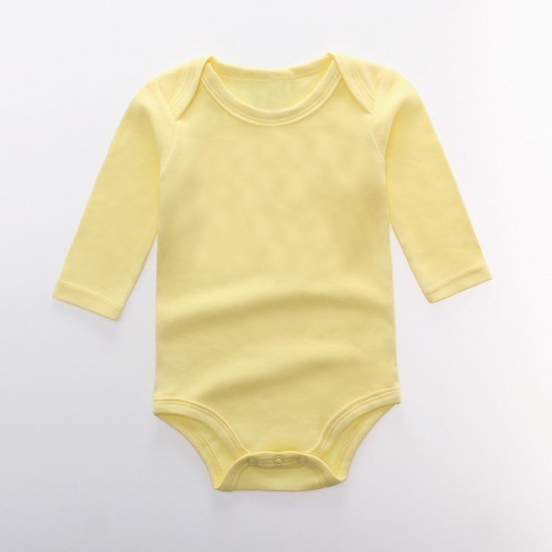 Classic Modern Solid Color Boy Girls Romper Newborn Long Sleeve Cotton Jumpsuit Tops For Girls and Boys Baby
