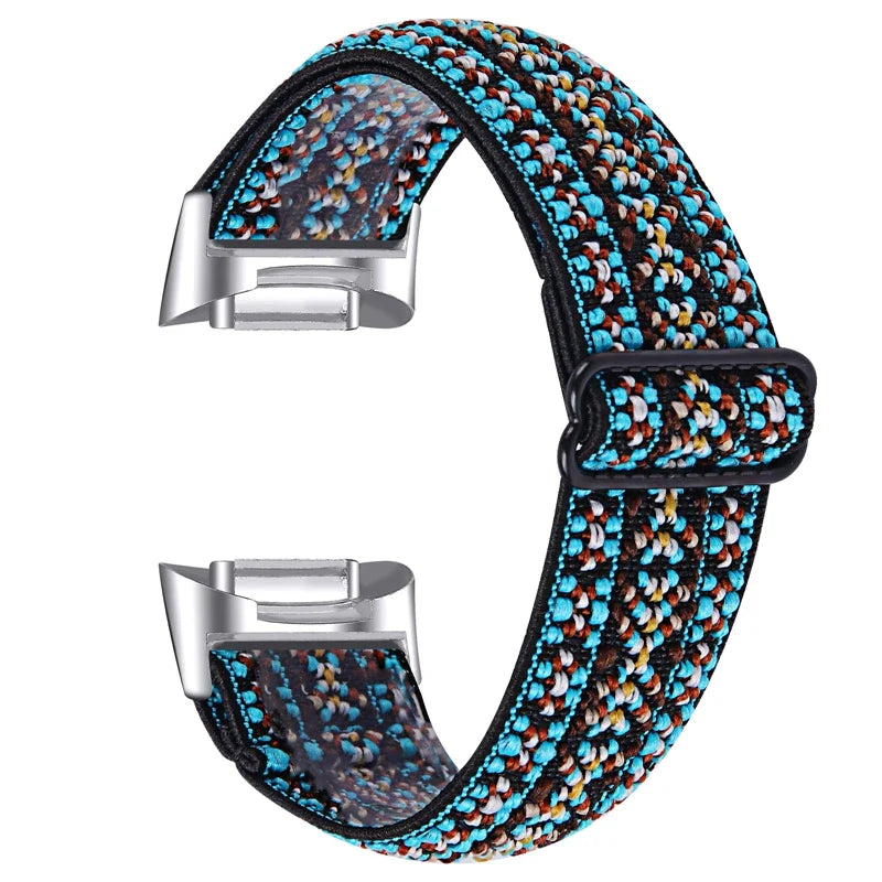 Fitbit Charge 6 5 Nylonarmband – Elastisches Sport-Stoff-Design