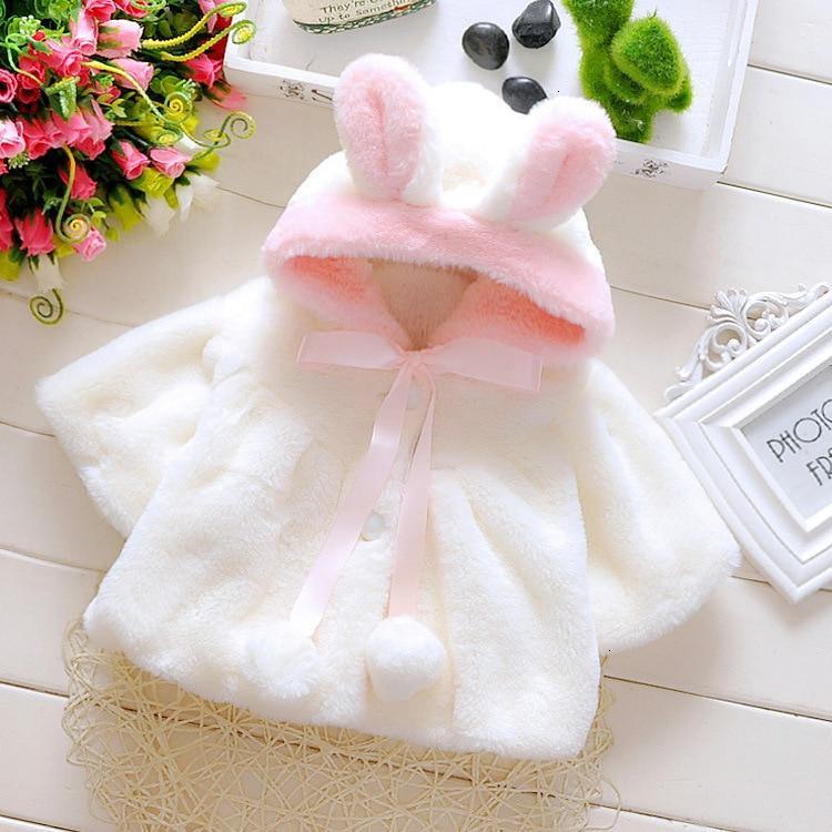Princess Baby Girls Winter Thick Bownot Cloak Coat Flower for Childre With Flowers