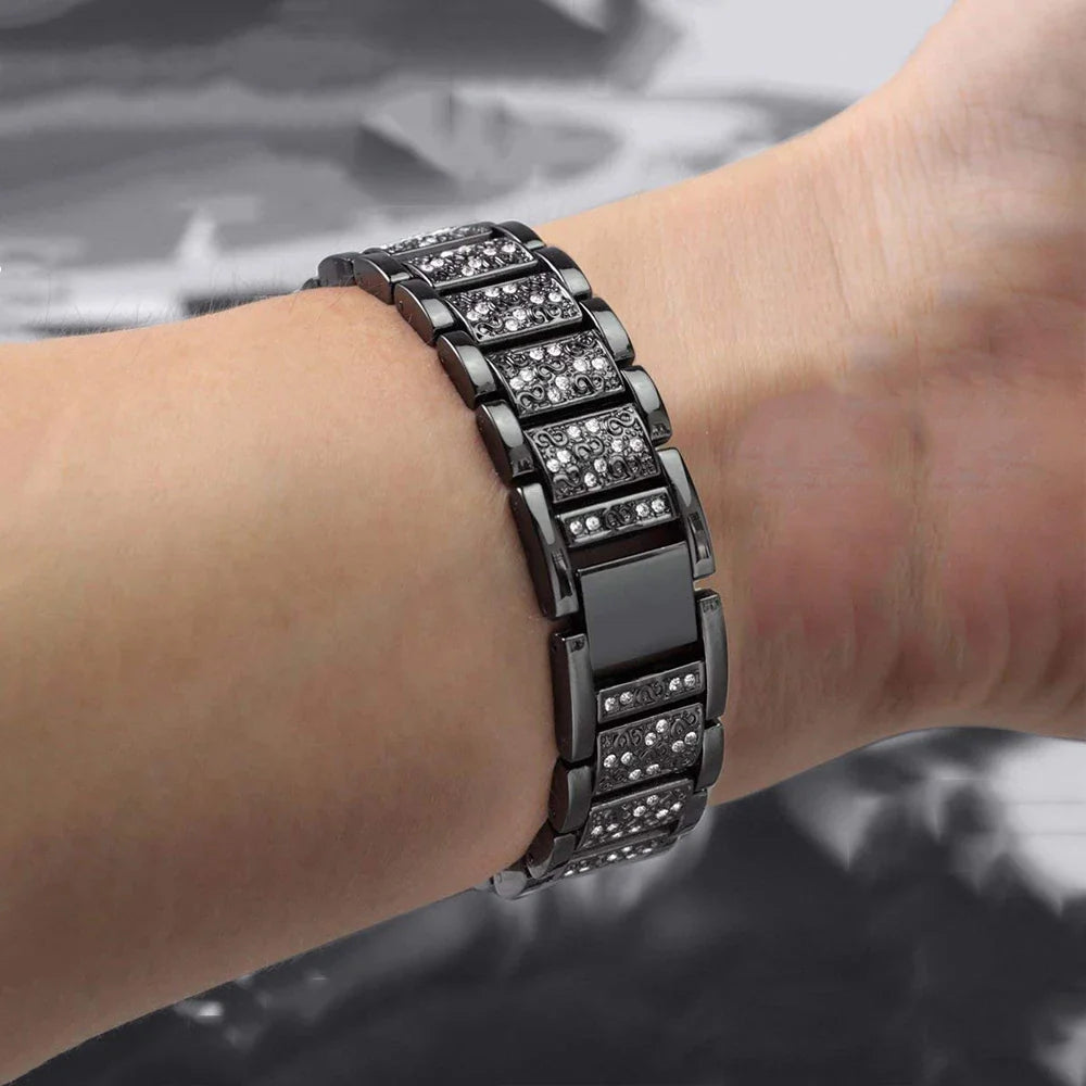 Fitbit Charge 6, 5, 4, 3 Metallband Luxus Strass-Armband