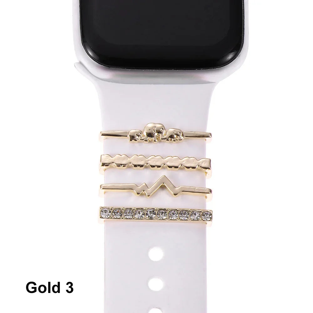 Breloques décoratives en métal pour bracelets d'Apple Watch