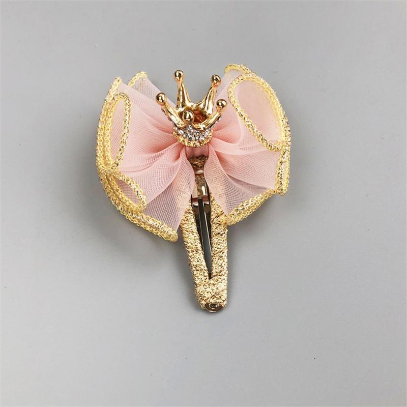 Luxury Modern Pearl Handmade Baby Girls Bowknot Crown Headband Lace Elastic Hair Band Bow For Girls Baby