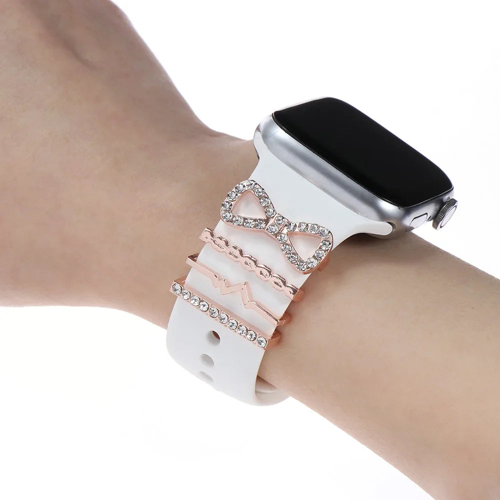 Breloques décoratives en métal pour bracelets d'Apple Watch