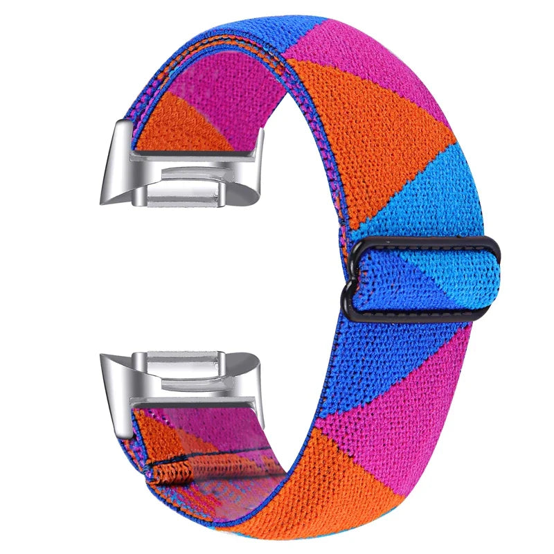Fitbit Charge 6 5 Nylonarmband – Elastisches Sport-Stoff-Design