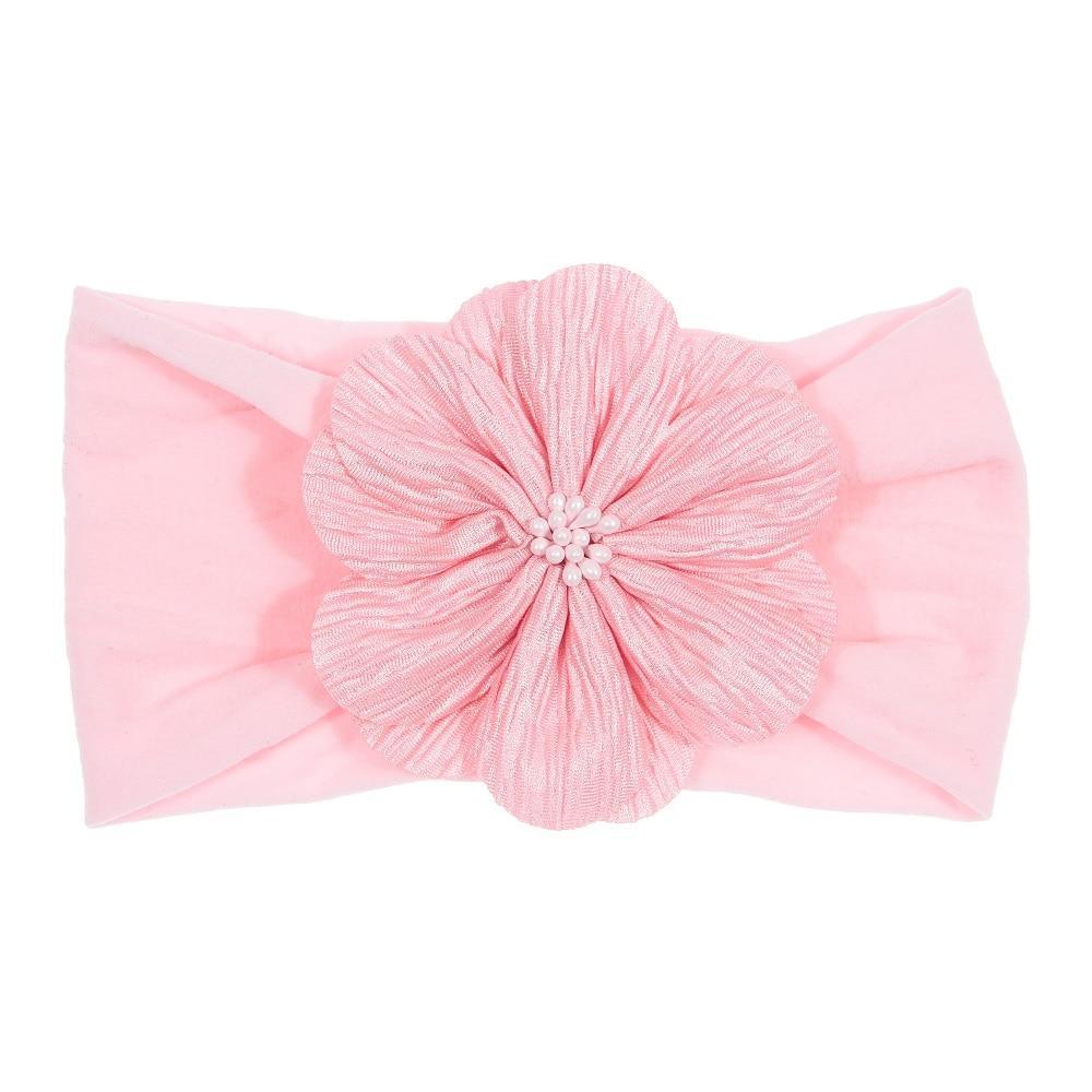 Cute 1PCS Baby Girls Lotus Flower Nylon Headband Knot Elastic Newborn Toddler Headwraps Kids Hair Accessories Gifts