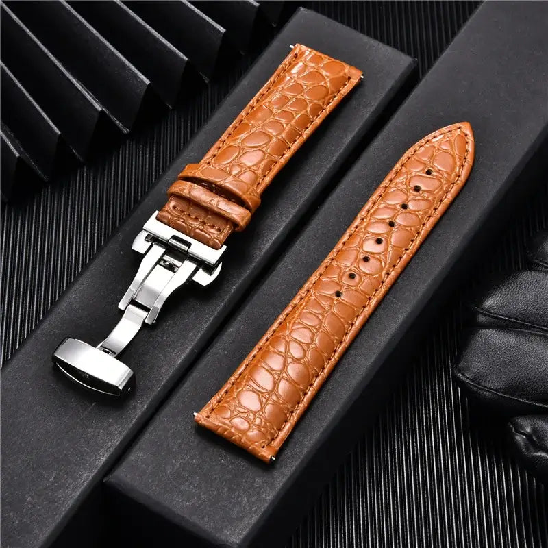 Bracelet en cuir de crocodile pour Samsung Galaxy Watch