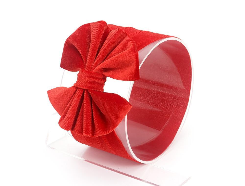 New Large Bow Baby Headband Velet Soft Bowknot Girl Accessories Hair Solid Messy Bows Toddler Headbands Baby Head Wraps Turban Big Bow for Girls