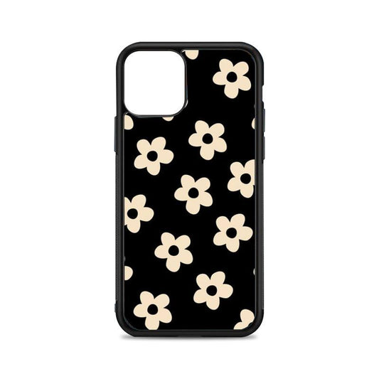 Black Floral Phone Case For Iphone 12 Mini 11 Pro Xs Max X Xr 6 7 8 Plus Se20 High Quality Silicon And Hard Plastic Cover Flowers Case Back Cover For Iphone