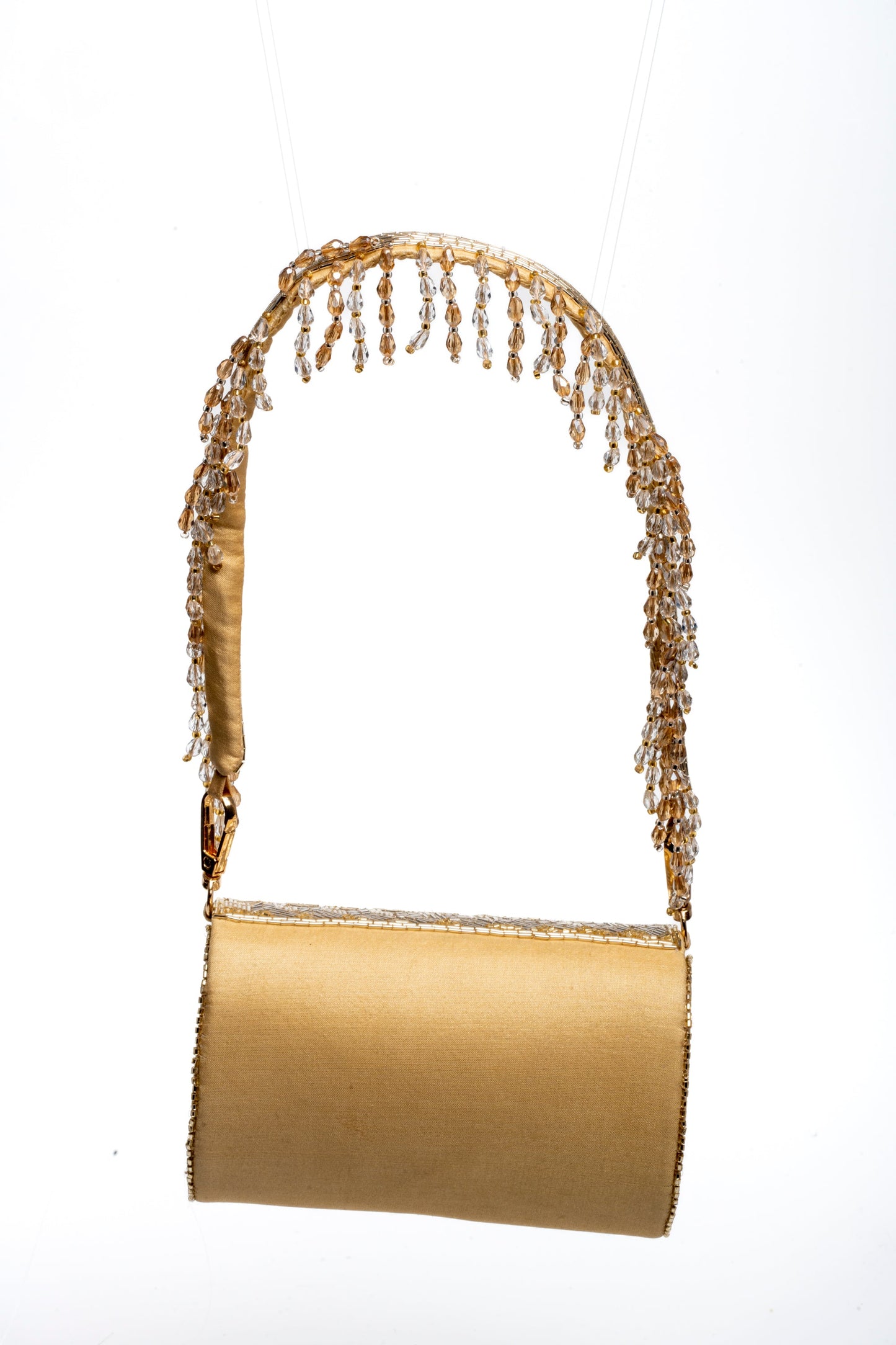 Gold- und Silber-Mini-Flap-Bag mit Griff