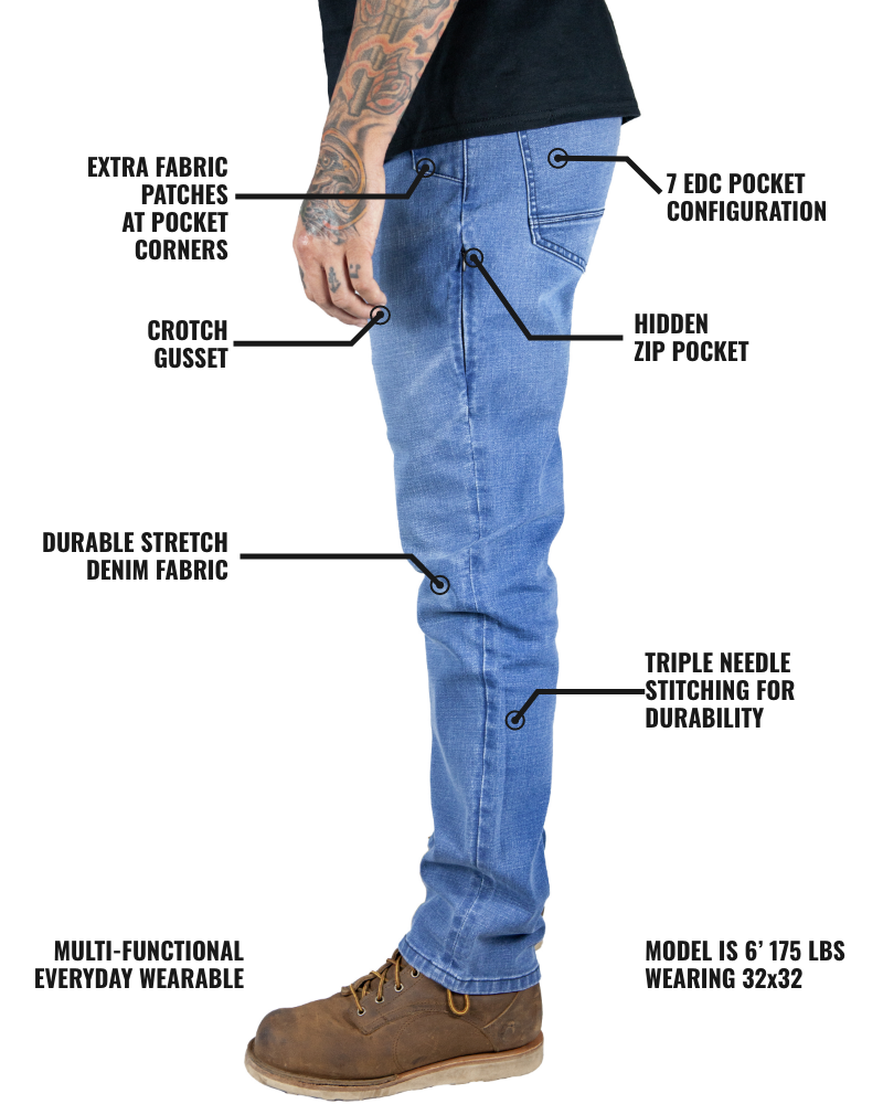 Jean fuselé Hideout Denim - Délavage vintage
