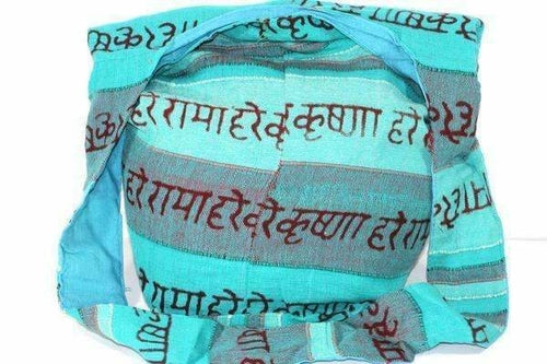 Sac bandoulière Hare Krishna Jhola en coton de 14 pouces avec poche zippée