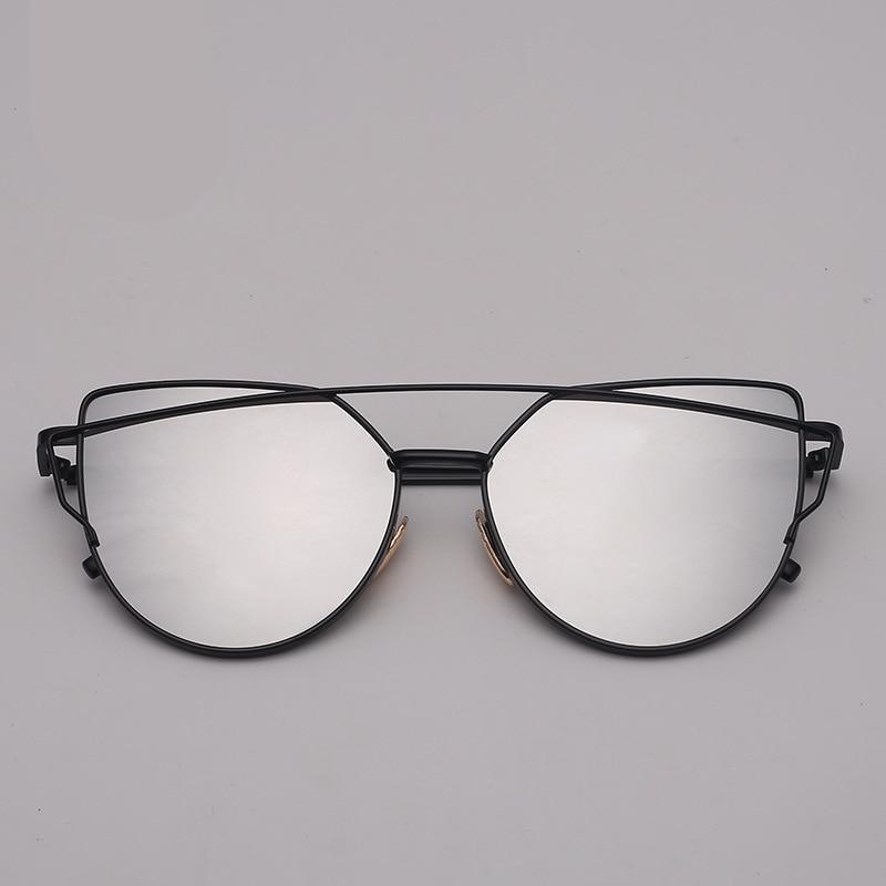 NEW  Stevvex Designer Cat eye Sunglasses For Women and Ladies in Vintage Metal Reflective Glasse Mirror Retro Oculos De Sol Gafas Style With UV 400 Protection