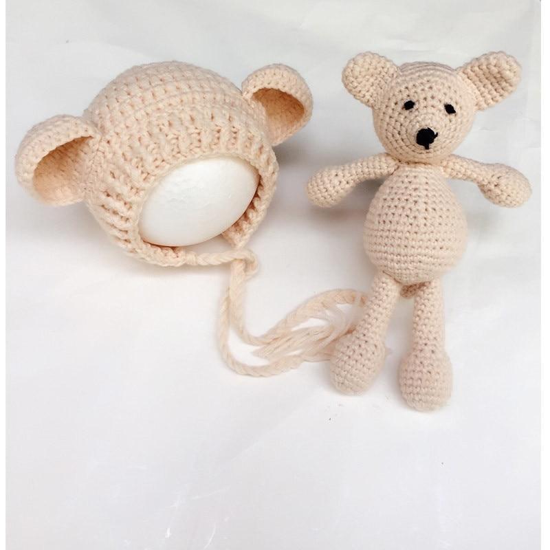 Modern Baby Cap Deer Design Handmade Crochet Deer Costume Set Knitted Hats And Toy For Girls and Boys Kids