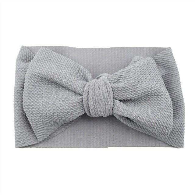 Fashion Trend Big Modern Baby Bow Accessories For Toddler Girls In Solid Bow Hairband Stretch Turban Knot Head Wrap Color  for Kids