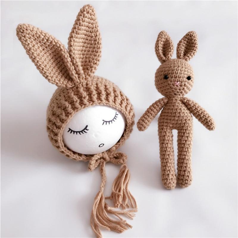 Modern Baby Cap Deer Design Handmade Crochet Deer Costume Set Knitted Hats And Toy For Girls and Boys Kids