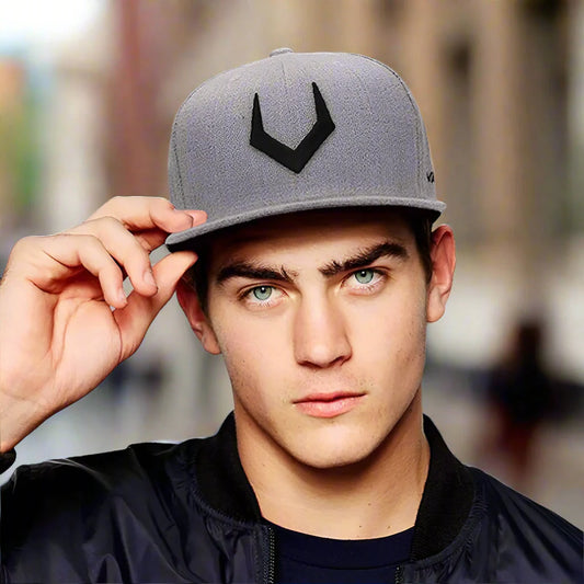 Unisex Grey Wool Snapback