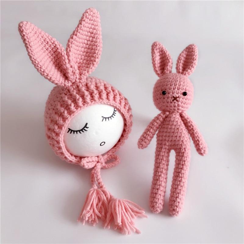 Modern Baby Cap Deer Design Handmade Crochet Deer Costume Set Knitted Hats And Toy For Girls and Boys Kids