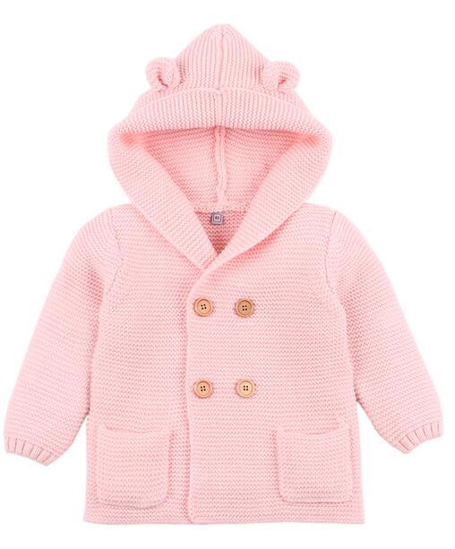 Modern Winter Warm Knit Cardigan Long Sleeve Hooded Sweaters for Newborn Infant Jacket And Coat Combination Clotes
