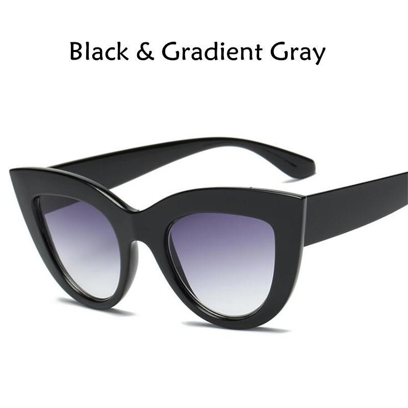 Vintage Retro Cat Eye Women Sunglasses Tinted Color Lens Men Vintage Shaped Sun Glasses Female Eyewear Blue Sunglasses Brand Designer