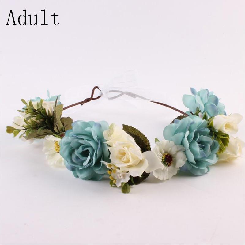 Modern Flower Headband Newborn  Matching Flower Crown for Mother Kids  Hair Band Accessories